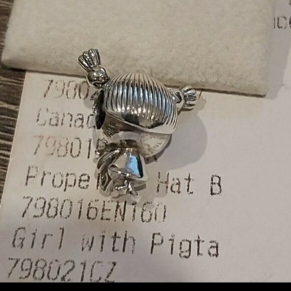 Authentic PANDORA Sterling Silver Little Girl with Pigtails Charm 798016EN160 - Picture 7 of 7
